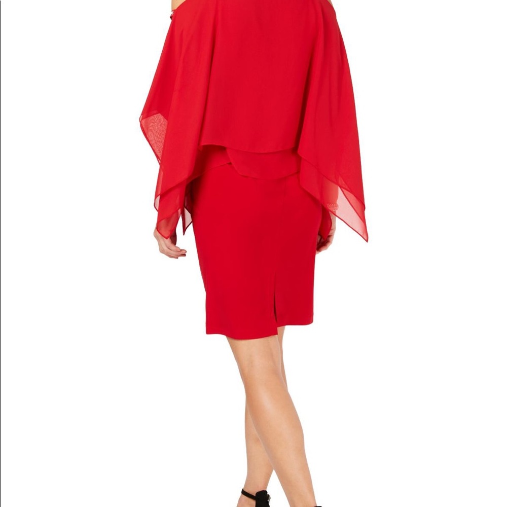 SLNY Embellished Cocktail Capelet Dress - in time for Valentine’s Day!